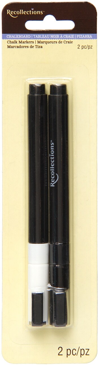 American Crafts Recollections Chalk Markers 2/Pkg-Black & White